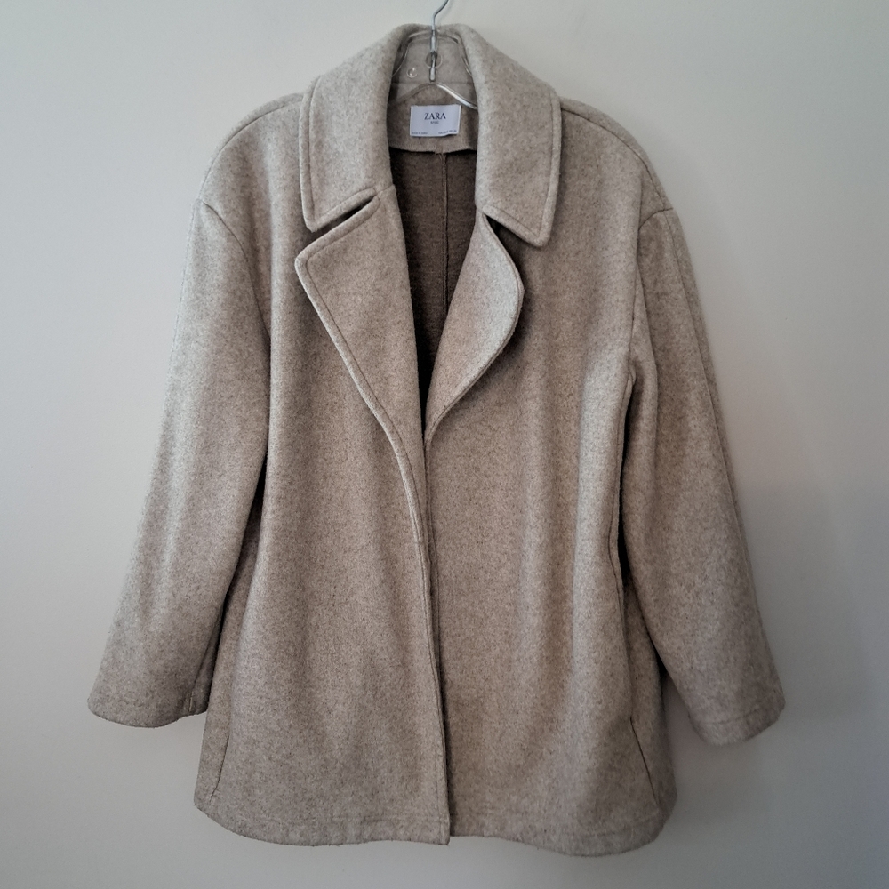 Zara Women's Beige Pea Coat